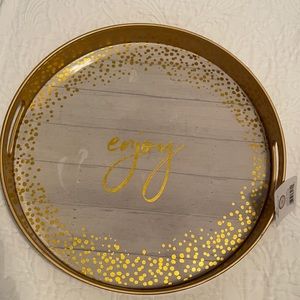 Mistletoe Memories Enjoy handled round tray